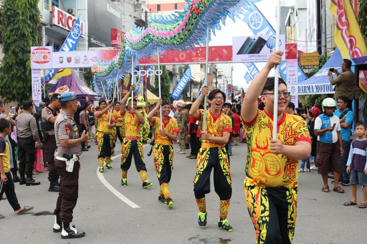 Kirab Budaya Cap Go Meh 2020 " Jappa Jokka",Polres Pelabuhan Makassar Amankan Rute Karnaval