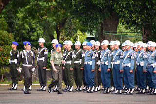 Prajurit Lantamal VI Makassar Ikuti Upacara Gelar Operasi  Gaktib  Yustisi Polisi Militer Tahun 2020